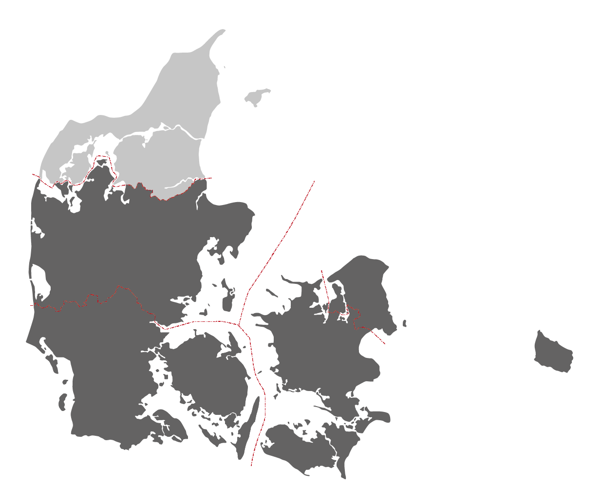 Region Syddanmark, Region Midtjylland, Region Sjælland, Region Hovedstaden