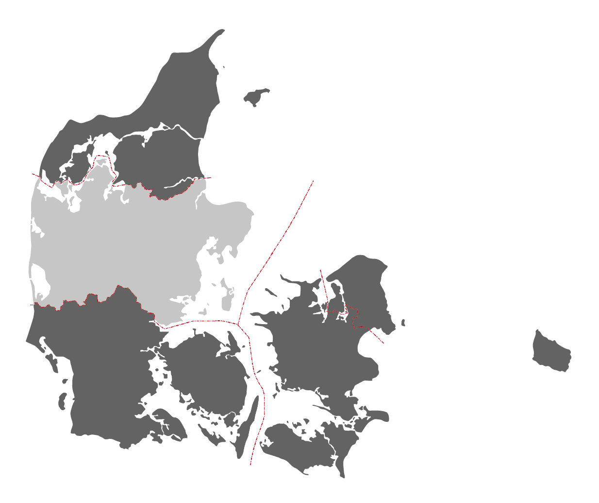 Region Syddanmark, Region Nordjylland, Region Sjælland, Region Hovedstaden